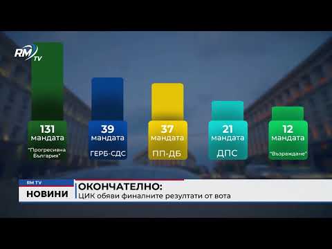Окончателно: ЦИК обяви финалните резултати от вота