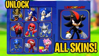 HOW TO UNLOCK ALL SKINS IN SONIC SPEED SIMULATOR!? - Roblox