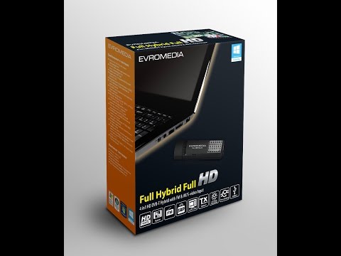 USB тв тюнер EvroMedia USB Full Hybrid & Full HD, цифровое и аналоговое бесплатное ТВ.