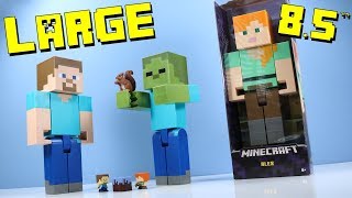 Minecraft Large Scale Action Figures 8.5&quot; Steve Alex &amp; Zombie from Mattel