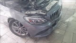Mercedes Benz C Class W205 How to remove front bumper & how to install panamericana grill