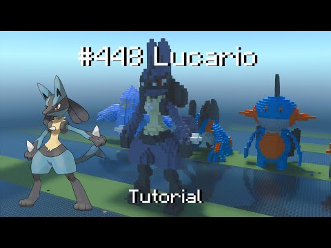How to build a Pokémon Lucario statue in Minecraft (Tutorial)