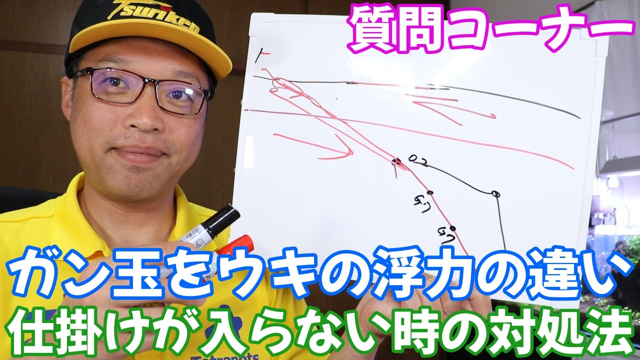 潮が早いときや仕掛けが入らない場合どう対処しますか？　　ガン玉を付けるのとウキの浮力を下げるのに違いはありますか？　　磯弁とか食べたりしないのですか？　　質問コーナー