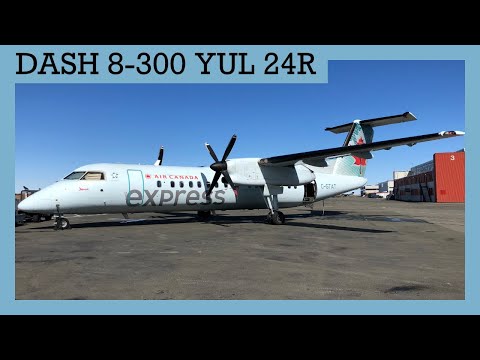 Landing Dash 8-300 YUL 24R Cockpit View | Air Canada Express 8756 | C-GABO #312 | YUY-YUL