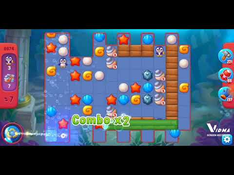 Fishdom. 8674 hard level no boosters and diamonds. 18 moves