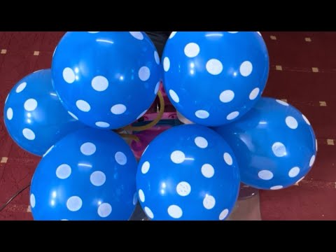 Six blue white dots balloons #viralvideo #asmr 