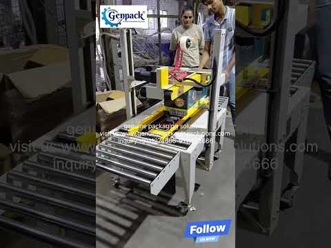 carton taping machine (also known as a case sealer) automates the process of applying adhesive tape to corrugated boxes.