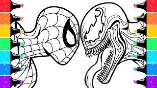 Coloring Spiderman vs Venom Full Fight Superhero Coloring Pages