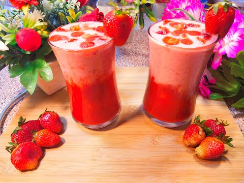 How To Make Strawberry And Banana Smoothie | Sehri Special Smoothie | Recipe by cook with Asifa