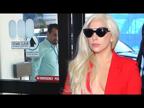 X17 EXCLUSIVE - Lady Gaga Leaves Her Bra At Home For Air-travel