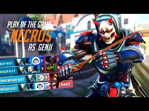NECROS FASTEST GENJI GOD - POTG! [ OVERWATCH 2 TOP 500 SEASON 4 ]