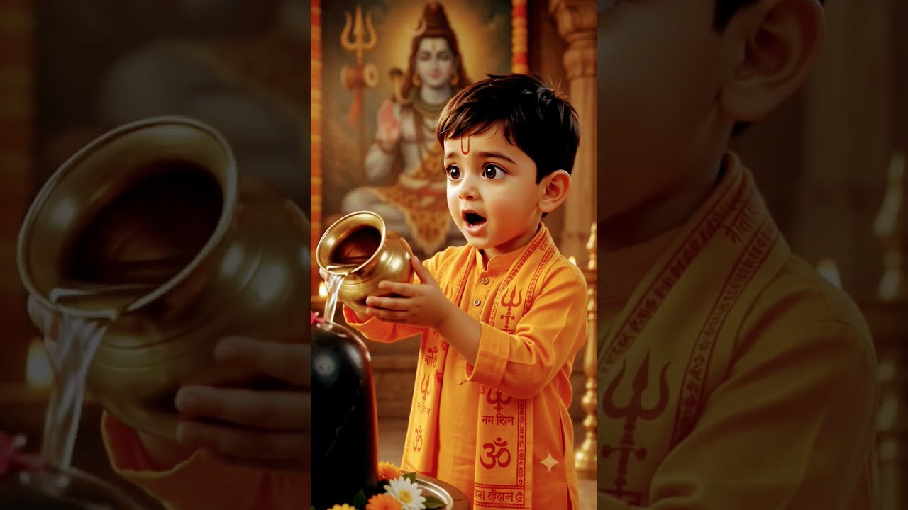 🙏 नन्हे भक्त ने किया महादेव का जलाभिषेक ❤️🔱 देखकर दिल खुश हो जाएगा #shorts #youtubeshorts
