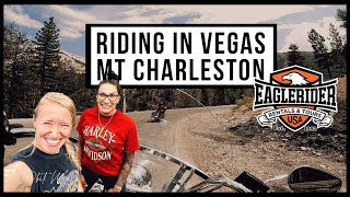Riding in Vegas on an Eagle Rider Motorcycle Rental - Mount Charleston on a Harley-Davidson Heritage