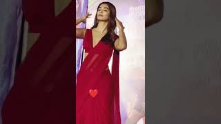Pooja Hegde in Red saree clicked😍💞 for Cirkus movie trailer launch