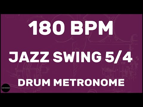 Jazz Swing 5/4 | Drum Metronome Loop | 180 BPM