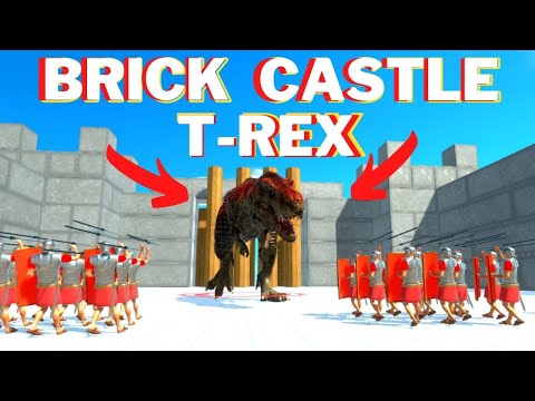 T-REX in Brick Castle vs ALL UNITS Animal Revolt Battle Simulator