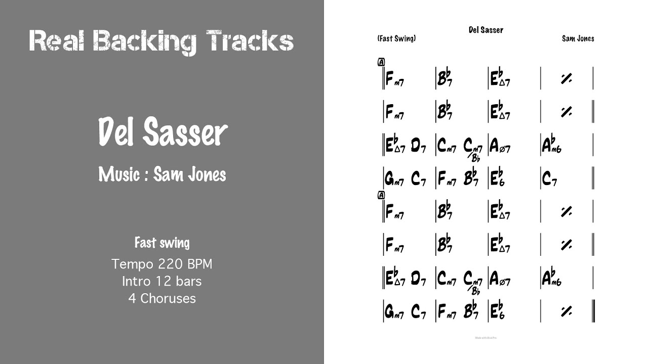 Del Sasser - Real Jazz Backing Track - Play Along