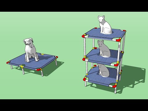 CAMA MASCOTAS DE PVC, CON CODOS, Y TEES DE PVC.