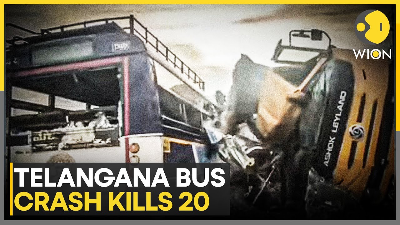 Telangana Bus Crash on Hyderabad-Bijapur Highway Kills 20 | WION