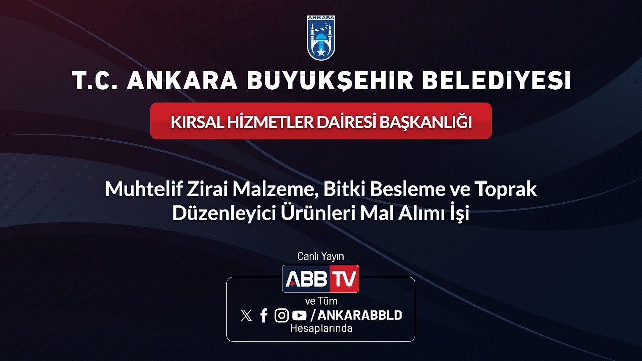KIRSAL HİZ DAİ BŞK-Muhtelif Zirai Malzeme, Bitki Besleme ve ToprakDüzenleyici Ürünleri Mal Alımı İşi