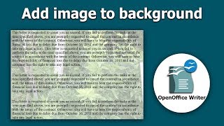 How to add image to background in OpenOffice Writer