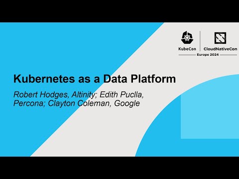 Watch on YouTube: Kubernetes as a Data Platform
