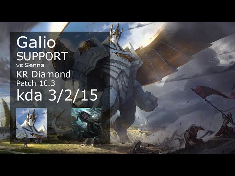 Galio Support vs Senna - KR Diamond 3/2/15 Patch 10.3 Gameplay // [롤] 갈리오 vs 세나 서폿 3/2/15 Patch 10.3
