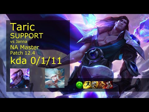 Taric Support vs Janna - NA 0/1/11 Patch 12.4 Gameplay