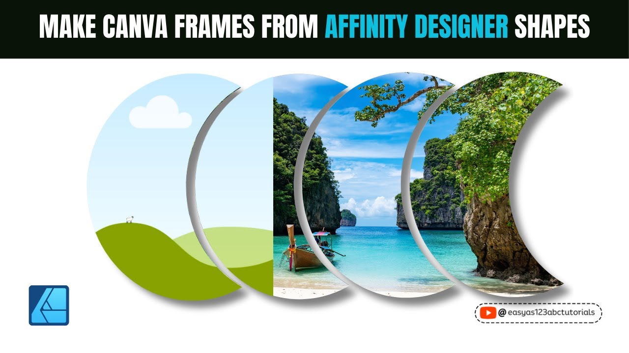 Create Canva Frames using Affinity Designer Shapes Tutorial for beginners step by step