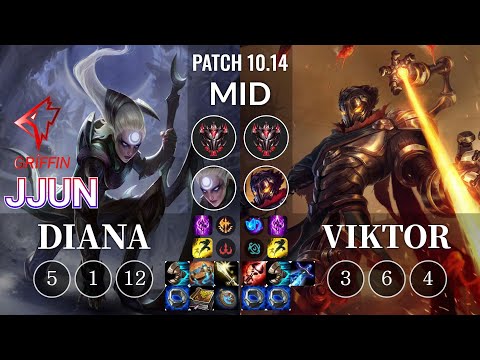 GRF jjun Diana vs Viktor Mid - KR Patch 10.14