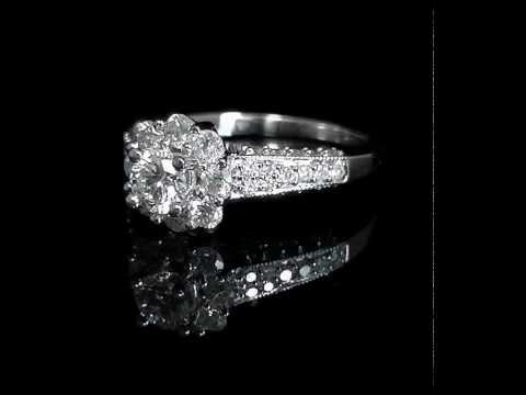 1.30 CT T.W. VS2 G ROUND DIAMOND 14K WHITE WEDDING RING - montrealsfinest