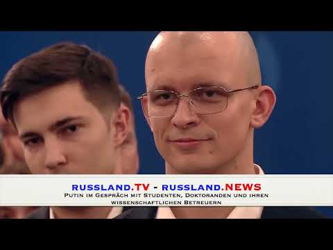 Putin im Gespräch mit Studenten, Doktoranden und ihren wissenschaftlichen Betreuern