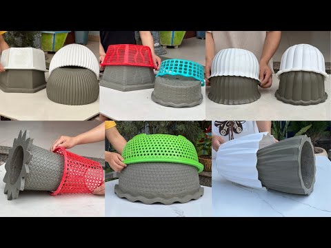 6 Project  Beautiful  Plant Pots From Cement - Great Idea For The Garden