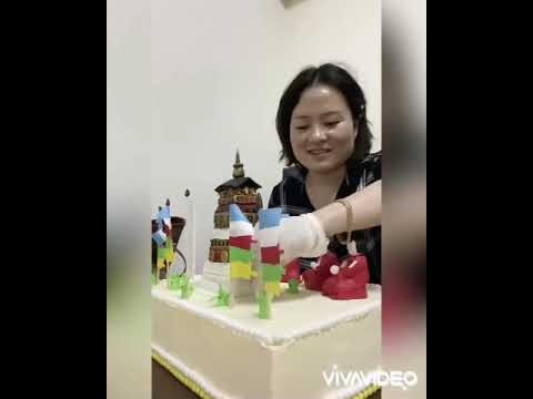 Bhutanese design cake for nuns