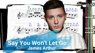 Say You Won&#39;t Let Go |  James Arthur Violin SHEET MUSIC [With Fingerings] [Level 4]
