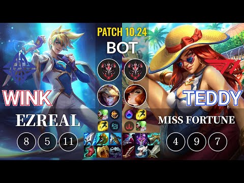 ES Wink Ezreal vs T1 Teddy Miss Fortune Bot - KR Patch 10.24
