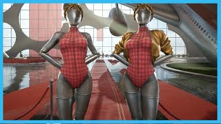 All Twin Robot Cutscenes with Tartan Swimsuit Mod