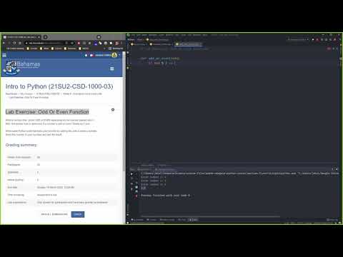 Python Week 6 Lab Exercise Odd Or Even Function