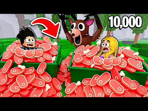 I COLLECTED 10,000 COUNT OF MEAT in 99 NIGHTS IN THE ROBLOX FOREST