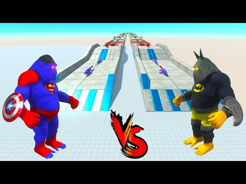SUPERMAN GORO vs BATMAN GORO RACE BATTLE COMPETITION - Animal Revolt Battle Simulator