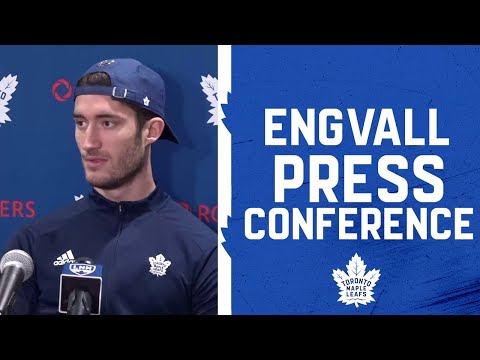 Pierre Engvall Pre Game ' Toronto Maple Leafs vs Columbus Blue Jackets ' March 7, 2022