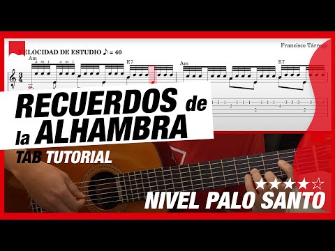 Recuerdos de la Alhambra 😍 Guía de estudio 👌 PARTITURA + TAB + PDF