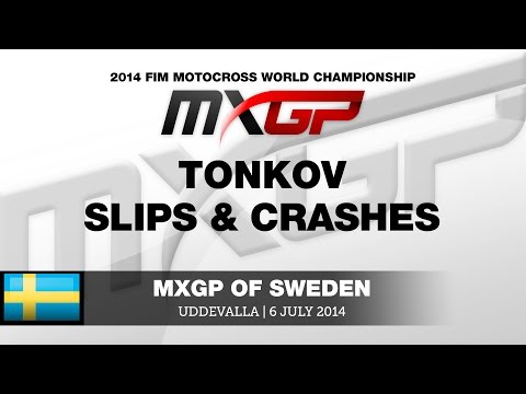 MXGP of Sweden 2014 Aleksandr Tonkov Slips & Crashes - Motocross