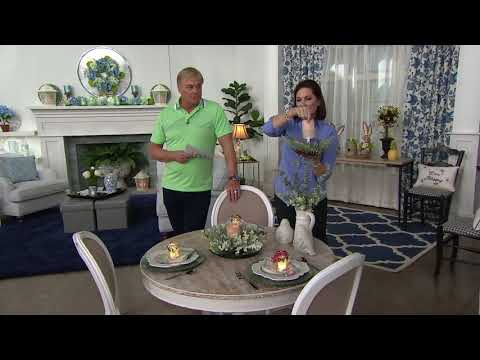 Illuminated Curved Glass Hurricane with Candle Ring by Valerie on QVC