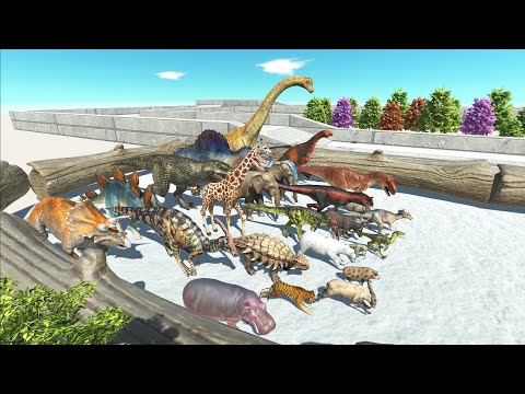 SPEED RACE DINOSAURS VS ANIMAL COMPETE FOR FIRST PLACE - Animal Revolt Battle Simulator