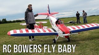 Large RC Bowers Fly Baby Fine Scale Model Shows Aerobatic Flight Maneuvers