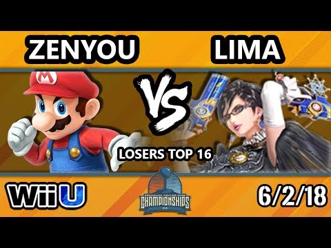 DHATX18 Smash 4 - Zenyou (Mario) Vs. ERG | Lima (Bayonetta) - Wii U Losers Top 16