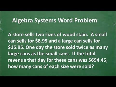 Algebra SYSTEM WORD PROBLEM – Let’s solve it step-by-step...