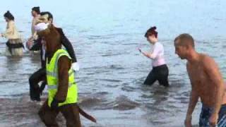 preview picture of video 'Paignton Lions Club Walk Into The Sea 2010'