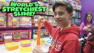 WORLD&#39;S STRETCHIEST SLIME!!! Toy Fair 2019 ORB &amp; Far Out Toys!